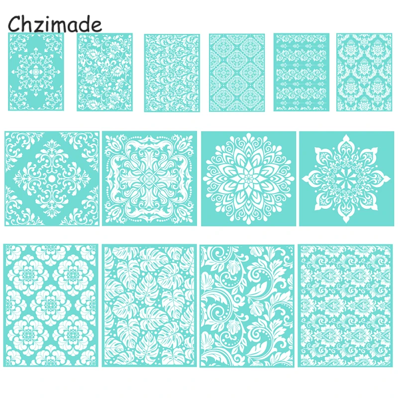 Трафарет для шелкографии Chzimade самоклеящийся с винтажными цветами сетчатые