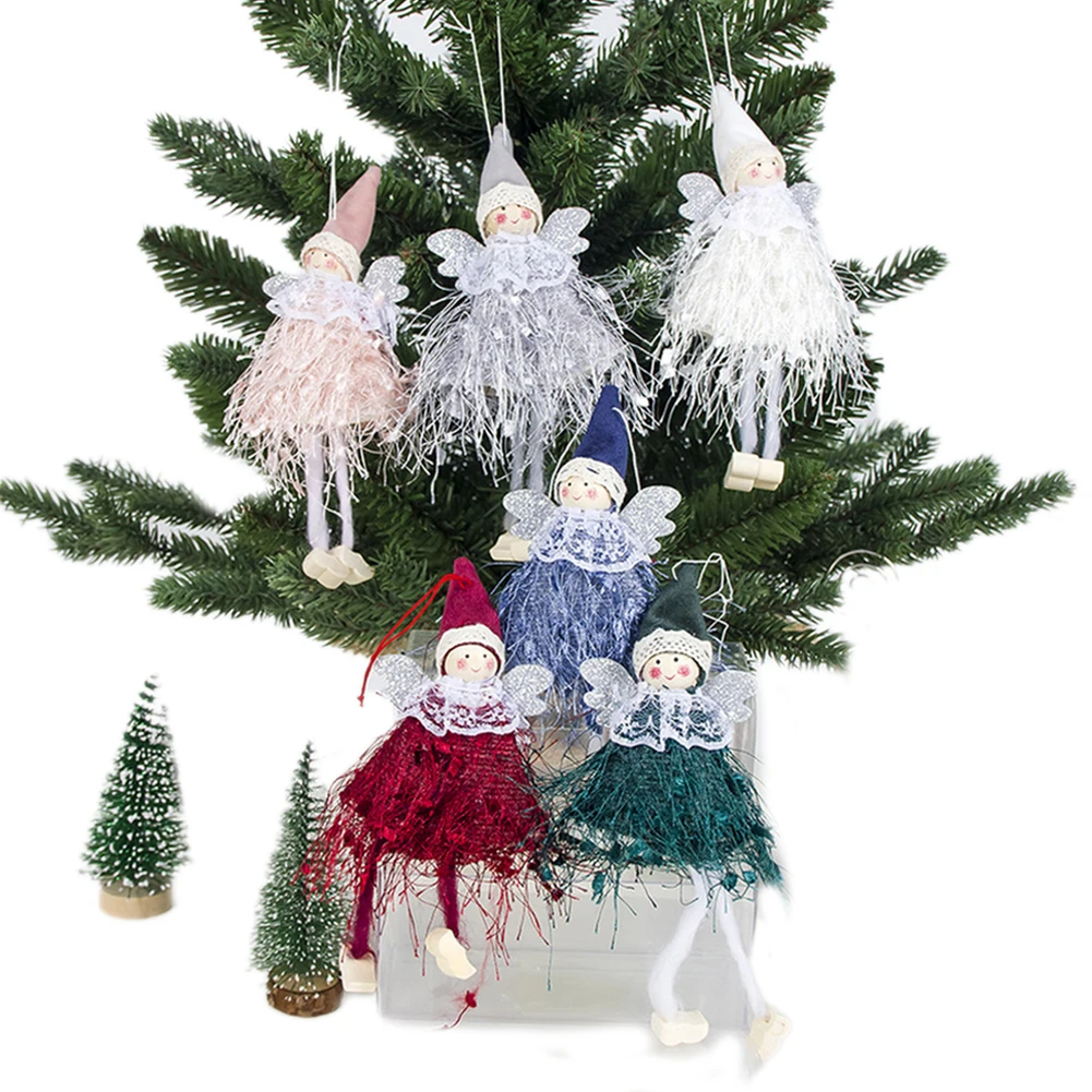 Mini Cute Plush Angel Girl Christmas Tree Pendants Ornaments Home Decoration 