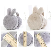 Зимние аксессуары из кроличьего меха, супер мягкие наушники, складные уши кролика, женские теплые наушники, наушники, теплые