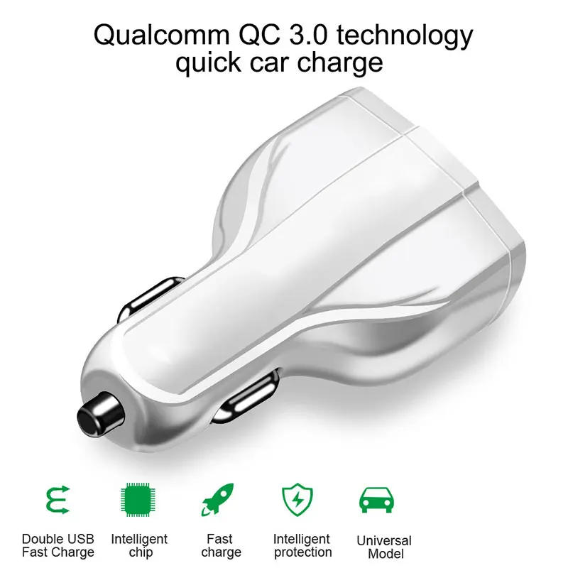Suntaiho QC 3,0 двойное USB Автомобильное зарядное устройство Быстрая зарядка мобильного телефона быстрое автомобильное зарядное устройство для iPhone samsung S10+ планшет мини Usb зарядное устройство