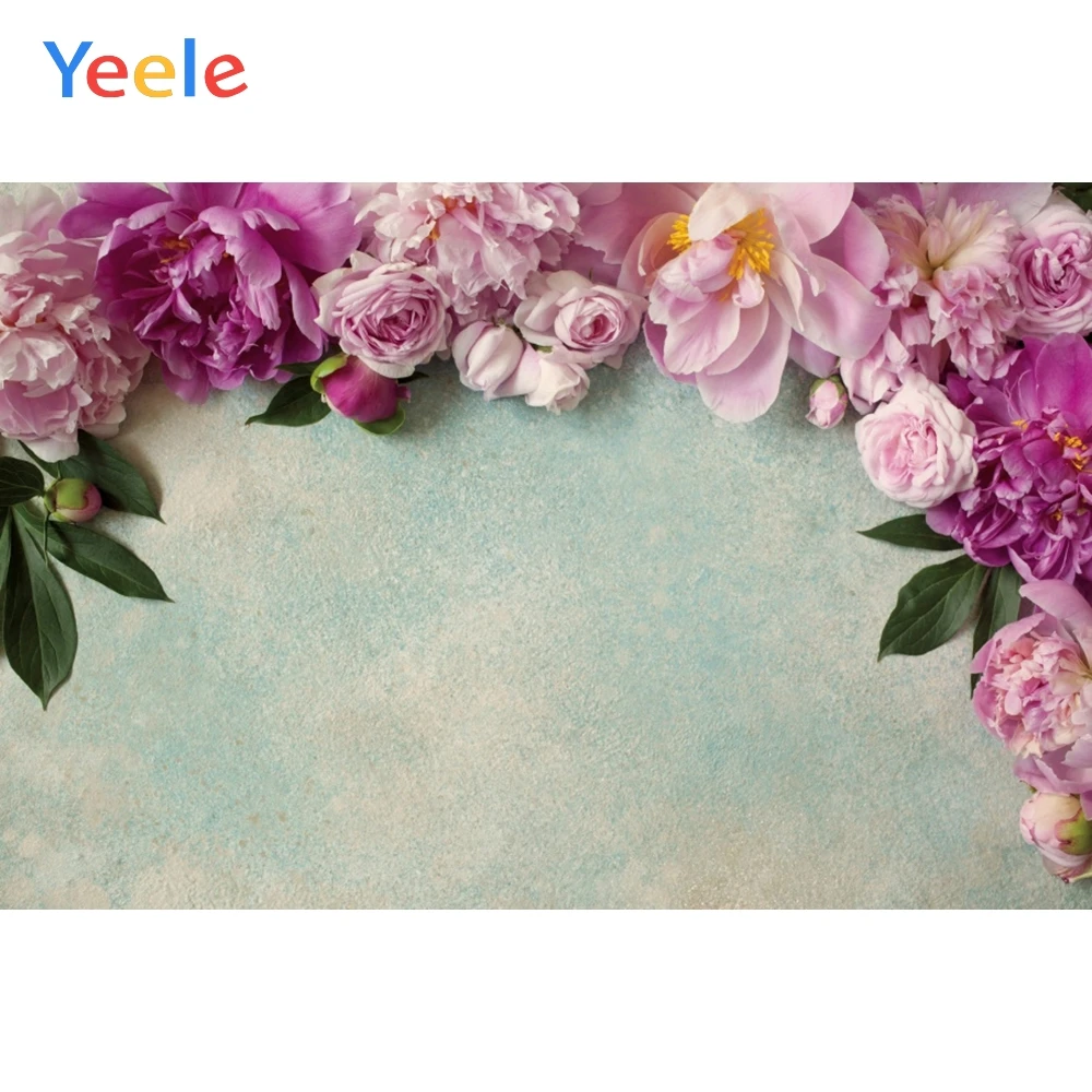 Фоны для фотосъемки Yeele с выцветающими цементными стенками цветами десертом едой