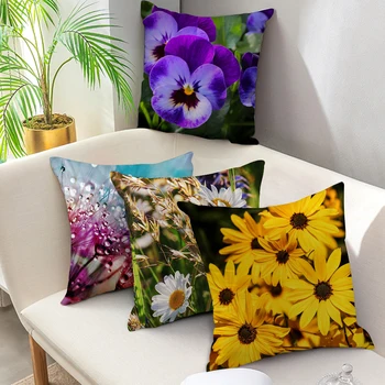 

Fuwatacchi Chrysanthemum Flower Cushion Covers Plum Blossom Lavender Pillows Cover Decorative Home Sofa Chair Floral Pillowcases