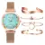 Fashion 5pcs Set Women Watches Luxury Magnet Buckle Flower Rhinestone Watch Ladies Quartz Wrist Watch Bracelet Set Reloj Mujer 17
