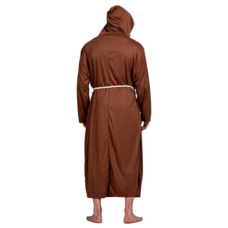 OEAK Men's monk costume Halloween costume COS props performance clothing Male Little Devil Style Long Sleeve Robe