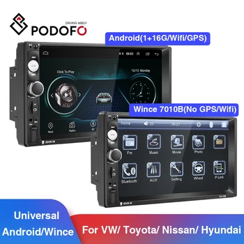 

Podofo Car Radio Autoradio Multimedia Player Audio Stereo 2Din 7" HD BluetoothFM Receiver for Toyota Hyundai Renault Suzuki KIA