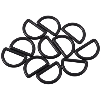 

1" Repair Parts Black Plastic D Ring Buckle for Backpack Bag 10 Pcs