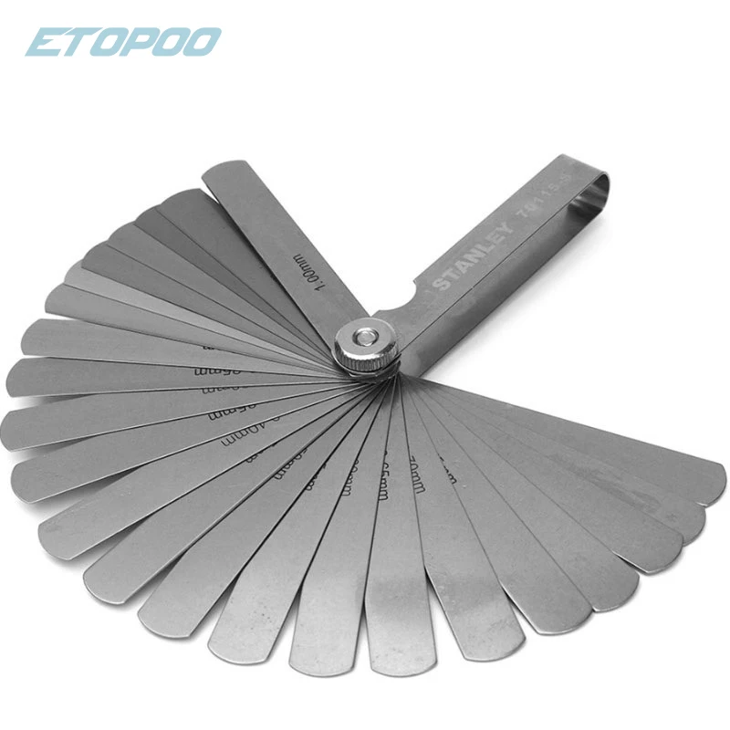 Stainless Steel Feeler Gauge 32 Blades 0.04-0.88mm Metric Gap Filler Thickness Gage For Measurement Gauging Measuring Tool feeler gauge