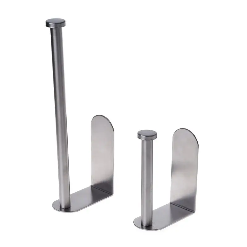 

European Style Adhesive Vertical Paper Towel Holder Stainless Steel Wall Mount Bathroom Kitchen Toilet Tissue Roll Storage Rack