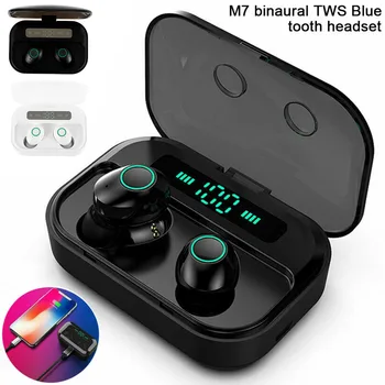 

2019 Sport Stereo Cordless Earbuds Headset with Charging Box M7 TWS Bluetooth 5.0 Earphone Wireless Headphones Power Display