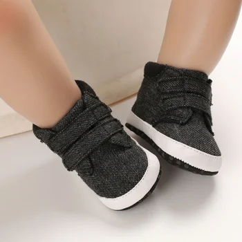 

Baby Boys Lace-up First walker Toddler Soft Soled Shoes Newborn hook&loop Design Sneakers for 0-18M Infant boys