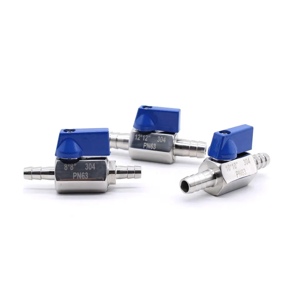 Fit 7 8 10 12 мм штуцер для шланга равных Hosetail мини санитарно шаровой клапан домашнего