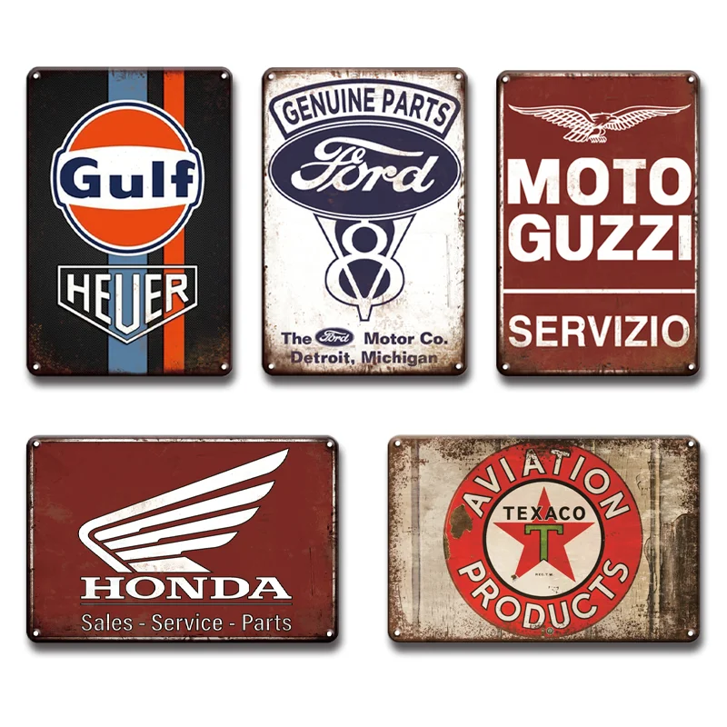 Shabby Chic Ford Vespa сервис металлическая Жестяная Табличка с надписью винтажный Гараж