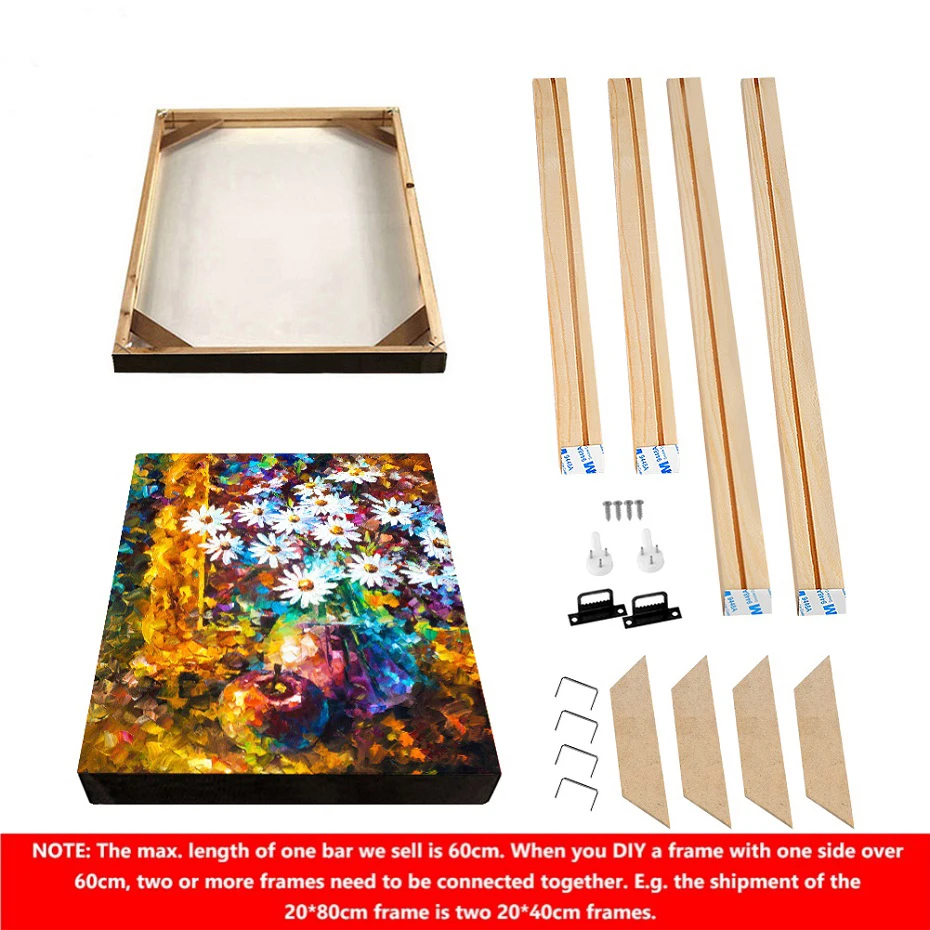 

Natural Wood Photo Frame Diamond Painting Frame Wall Art Large DIY Canvas Paintings Frame Posters Hanger Frame Home Decor