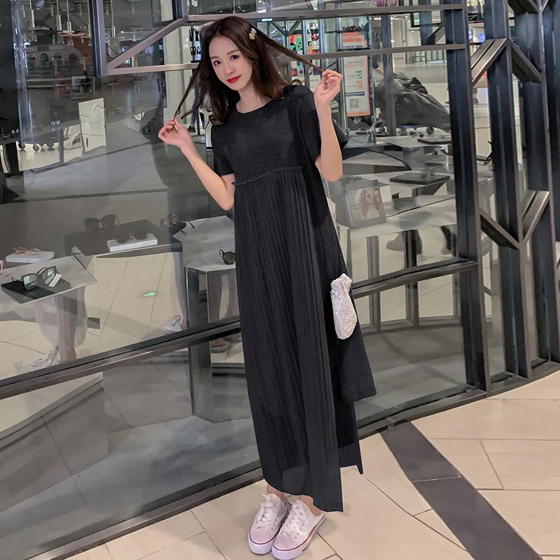 

Pregnant Women 2019 New Style Loose-Fit Fairy Mesh Skirt Joint Irregular Dress over-the-Knee Fairy Skirt