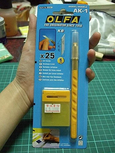 MADE IN JAPAN Color AK-3 KB-5 Olfa Skalpell Knife with 5pcs Blades for for designers hobbyists craftsmen making up dentune molds