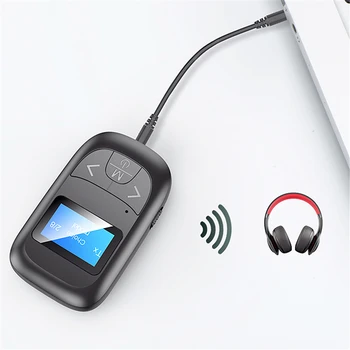 

Mini Bluetooth 5.0 Wireless Adapter 2-in-1 Bluetooth Audio Adapter with LCD Display Transmitter Receiver for TV/Earphone
