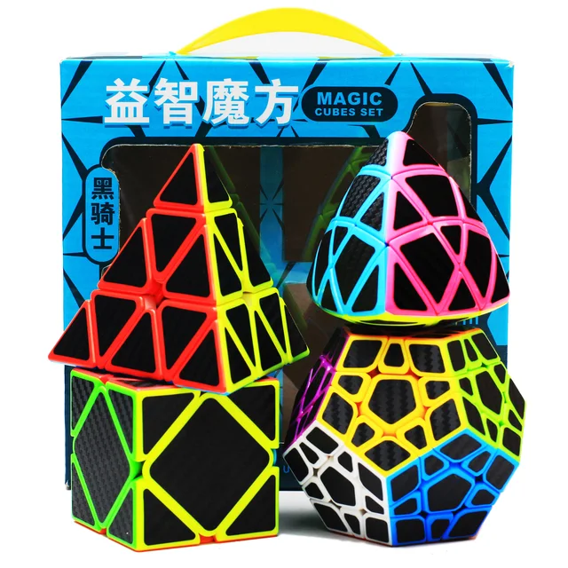 qiyi magic cube packing set bundle 3x3 2x2 4x4 5x5 magic cube Twist Carbon fiber stickerless mini neo cube gifts for kids 2