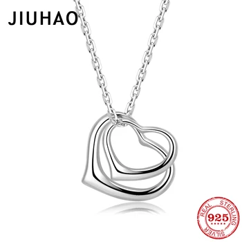 

Exquisite love necklace hearts Twine 925 Sterling Silver Link Chain Necklace For women Jewelry Pendant Chain Fashion Gift 2019