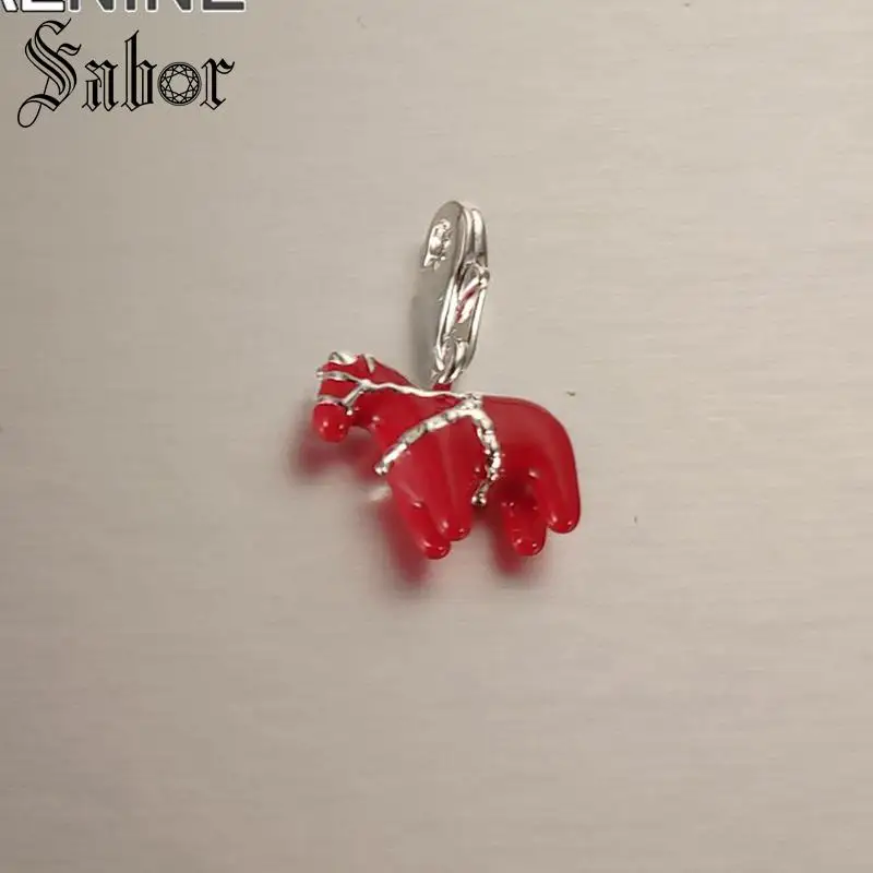 Классические посеребренные шармы Rana Red Horse Diy в виде животных подходят для