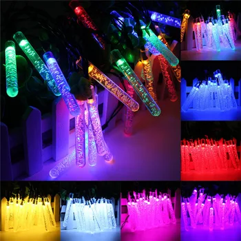 

WENHSIN 20LED Solar Christmas Water Drop Light String Family Holiday Decoration Light String