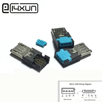 

EClyxun Free Welding MICRO USB 5Pin Plug to 4P Wire Interface Connector Charging Plugs for Samsung Phone ect