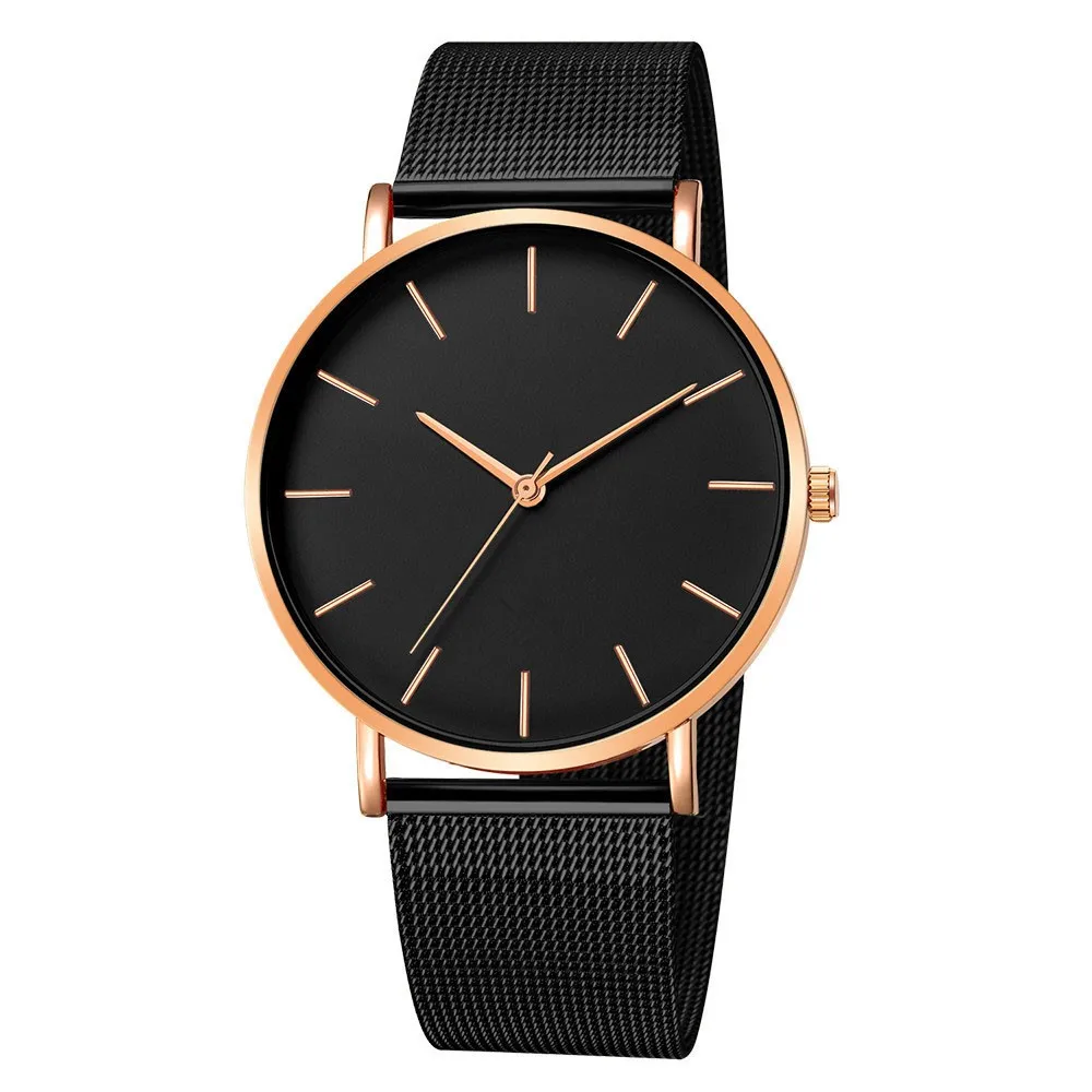 Top Brand Fashion Minimalist Ultra-thin Watch Men's Business Stainless Steel Strap Steel Mesh Quartz Watch Relogio Masculino