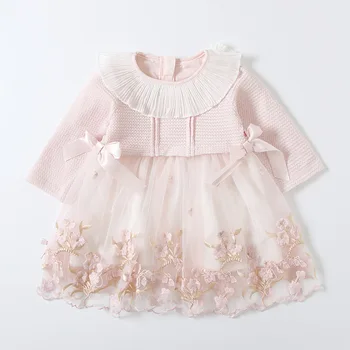 

Girls Kids Elegant Wedding Dress Lace Ball Gown Children Dresses Birthday Party Princess Clothes pink 0-4Y