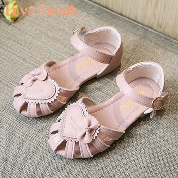

Girls Sandals Bowtie Summer Children Shoes Close Toe Toddler Baby Sandals Soft Hook&Loop Princess Kids Shoes Cute Dress Shoes