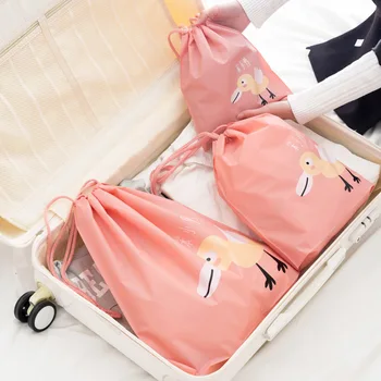 

Suitcase Shoes Underwear Travel Storage Bags Cartoon Waterproof Organizer Clothes Packing Drawstring Bag with Rope