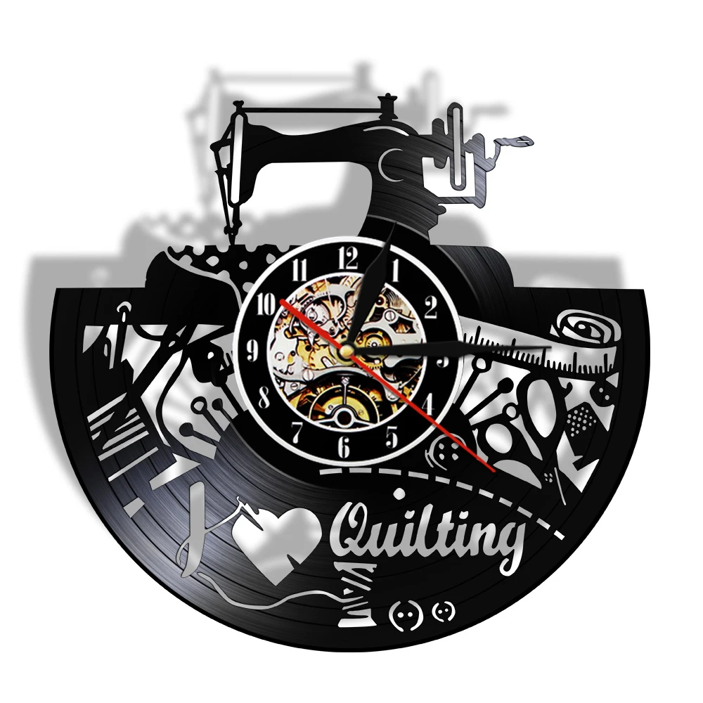 Sewing Machine Vinyl Record Wall Clock I Love Quilting Hanging Modern Design Art Sewing Room Tailor Shop Decor Seamer Store Gift Wall Clocks Aliexpress