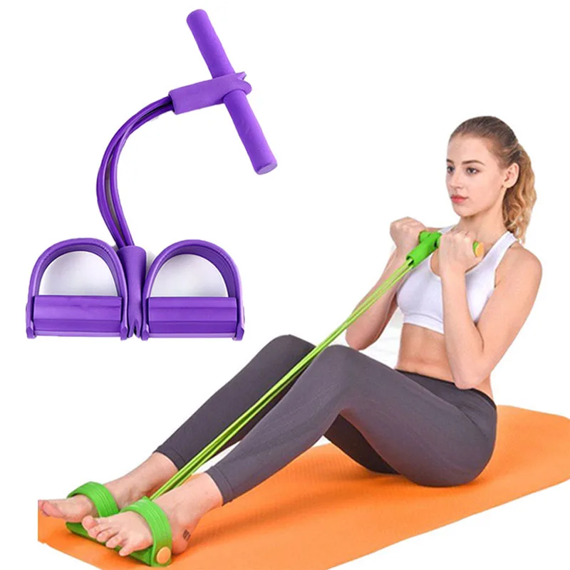 

Fitness Gum 4 Tube Resistance Bands Latex Pedal Exerciser Sit-up Pull Rope Expander Elastic Bands Yoga equipment Pilates Workout