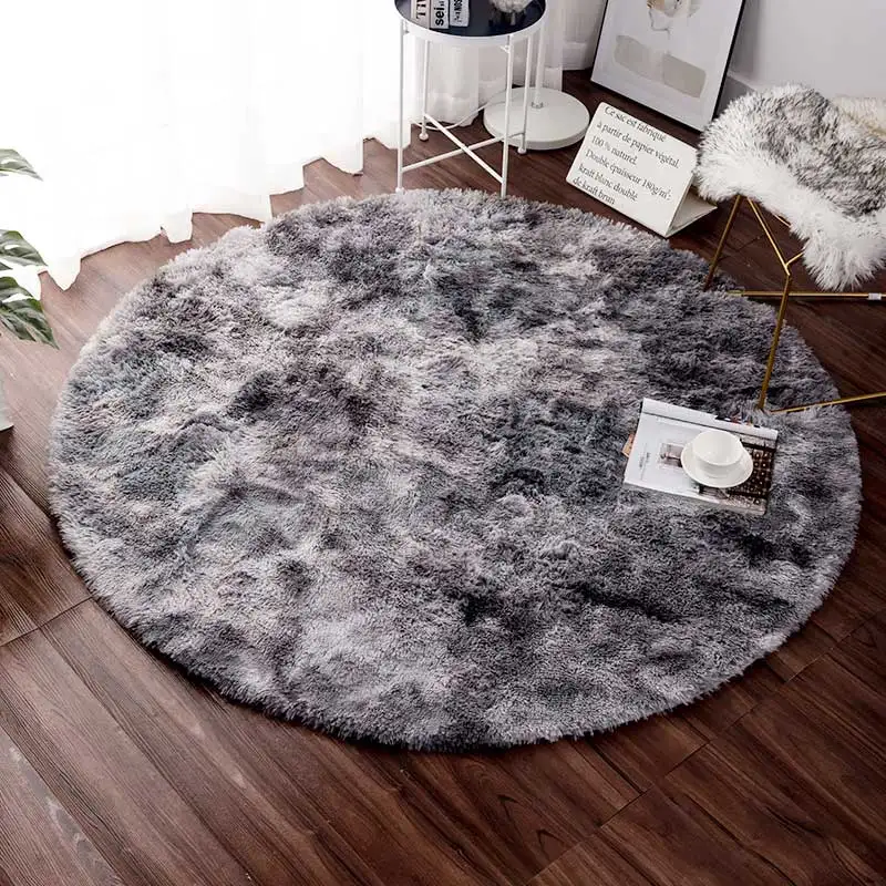 Пушистый круглый коврик ковры для гостиной Декор Искусственный мех ковер для детской комнаты длинные плюшевые ковры для спальни мохнатый ковер современный коврик