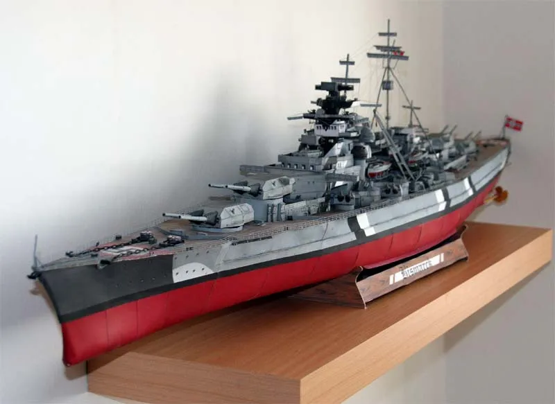 German Bismark Battleship G182 1:250 Scale DIY 3D Paper Card Model Building Sets Construction Toys Educational Military Model 3d paper model