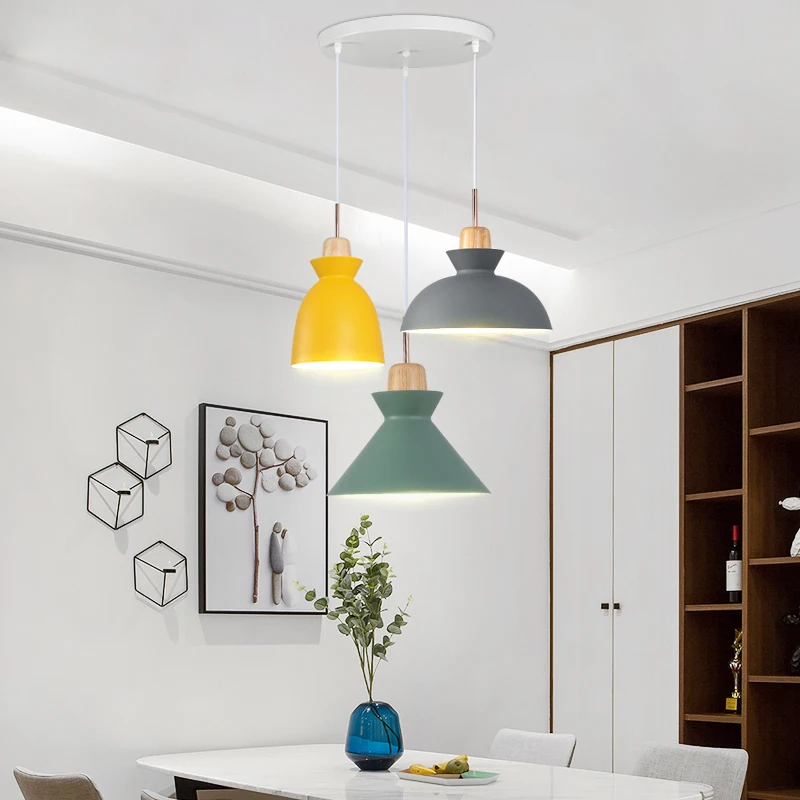 

90-260V Nordic Pendant Light For Bedroom Living Room E27 Multi Color Hanging Lamp Minimalist Art Lights Lighting Home Deco Lamps