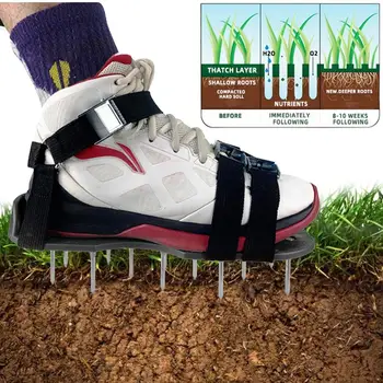 

Practical Lawn Aerator Shoes Lawn Aerating Shoes With Spikes Heavy Duty For Garden Courtyard Aerating Lawn Roots Grass