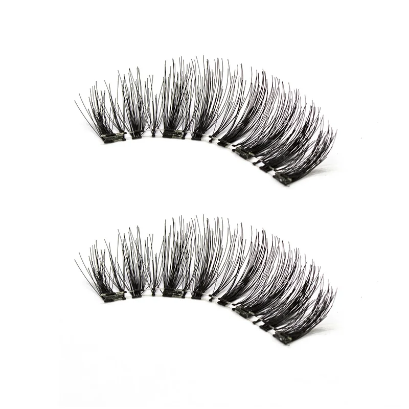 

VICILEY 4pcs/pair Magnetic Eyelashes 3D magnet lashes Soft Natural Long Hair Magnet Eyelash on the Magnet False Eye Lash 24P-4
