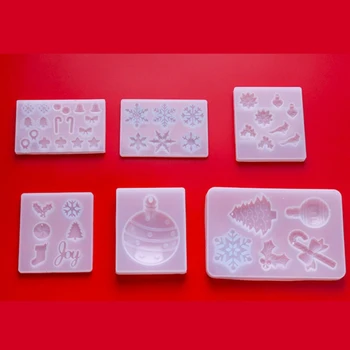 

Resin Crystal Epoxy Mold Snowflake Cane Letter Socks Tags Casting Silicone Mould