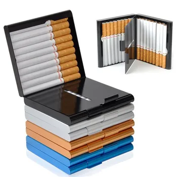 

Aluminum Cigarette Case Storage for 20 Cigarettes Holder Double Sided Flip Open Pocket-Cigarette Case Storage Container Gifts