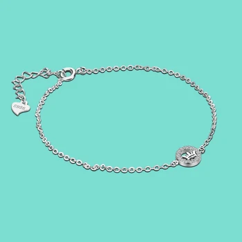 

Fashion women's 100% 925 sterling silver bracelet fine jewelry AAA cubic zircon crown bracelet original silver chain Pulseira