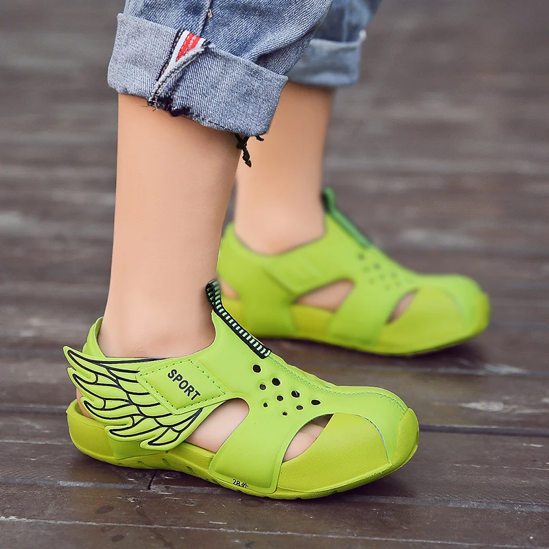 TuYao Girls Brand Designer Sandal Toddler Water Little Boy Shoes Summer Beach Lightweight Soft Non-slip Infant Wing Shoes
