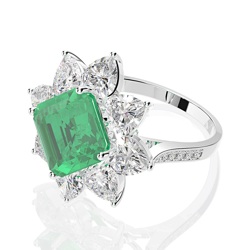 Green Wong Rain, винтажное, серебро 925 пробы, изумруд, драгоценный камень, обручальное, коктейльное, юбилейное кольцо, хорошее ювелирное изделие - Цвет камня: Green
