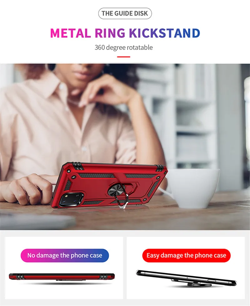 Samsung Galaxy Note 10 Lite Case Magnet Car Ring Stand Holder Cover Samsung Note10 lite A81 M60S Coque funda capa