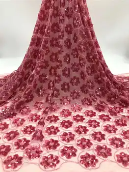 

wholesales hand made beaded fabric 2020latest Luxury tulle lace with heavy beads Fabric for wedding Dresses lace