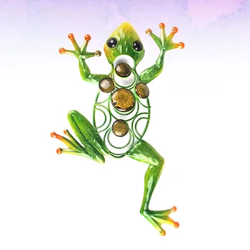 

1pc Wrought Iron Frog Shape Decorations Creative Home Craft Wall Hanging Decoration for Home Living Room Bedroom (Green)