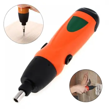 

6V Battery Operated Cordless Electric Screwdriver with Two-way Rotating Head and Plastic Surface + 11pcs Screwd Head