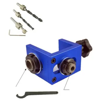 

Woodworking Pocket Hole Jig Kit Step Drilling Dowelling Jig Set Carpentry Wood Dowel Drilling Guide Locator Tool