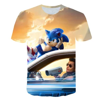 

Sonic Summer T Shirt For Children Boys Girls 3D Cartoon Printed Short Tee T-shirt Polyester Tshirt Kids Children Clothes 4-14T
