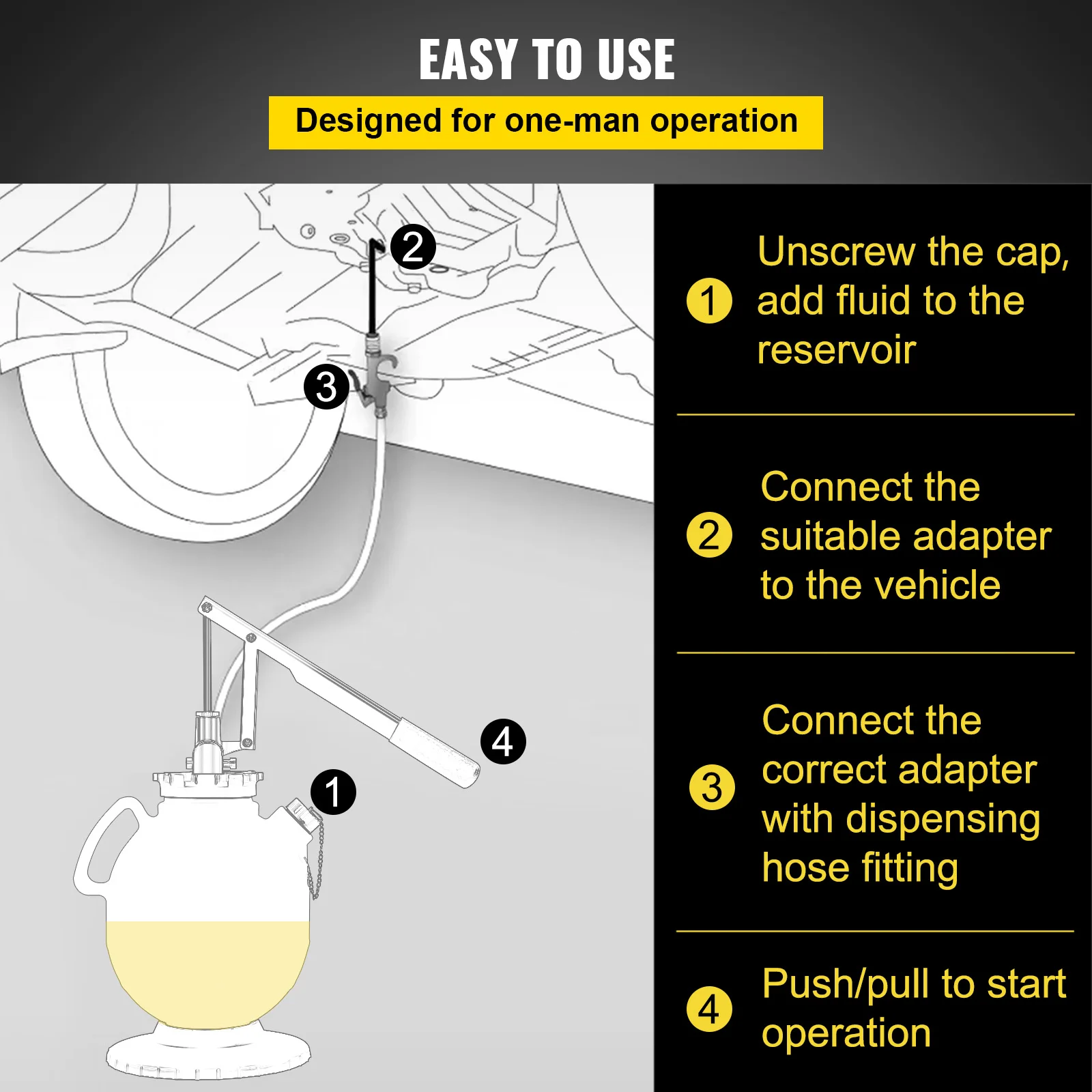 SucceBuy Transmission Fluid Pump ATF Fluid Transfer Filler 7.5L with Control Valve & 15 Common Adapters Kit for Oil Replacement