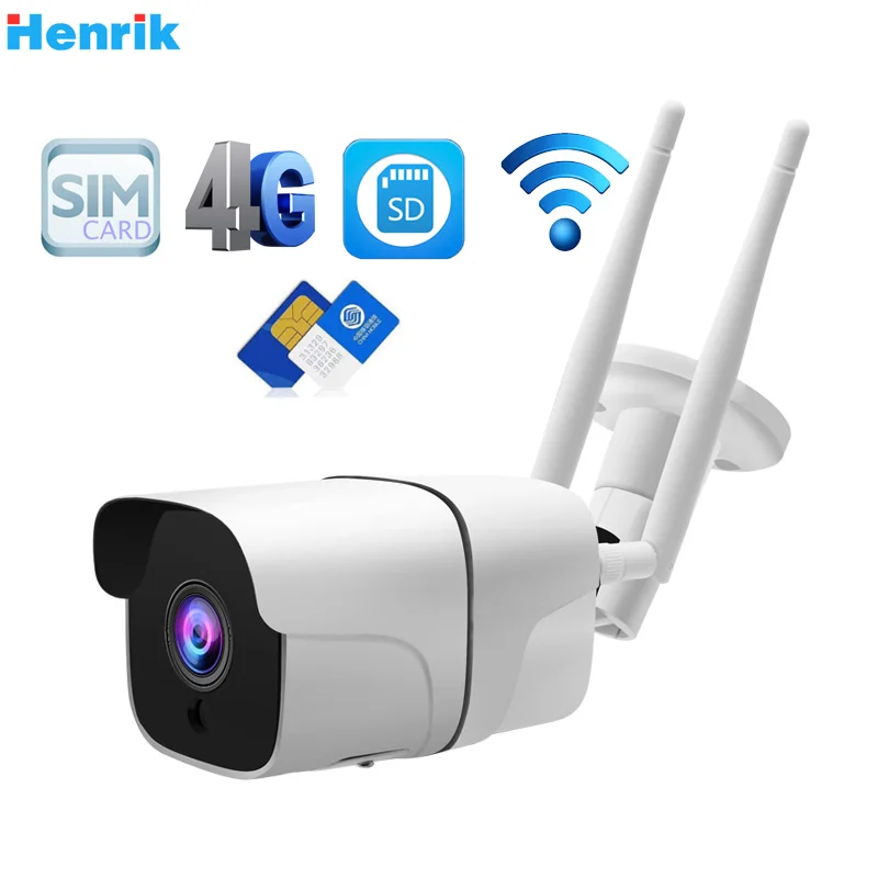 

HD 1080P 5MP 4G SIM Camera Wireless GSM SIM Card Outdoor Waterproof CCTV Bullet Camera Night Vision 20M Two Way Audio P2P Camhi