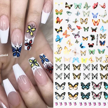 

1 Sheet Butterfly Nail Art Stickers Sliders Flowers Nail Transfer Decals Tattoo Nail Decals Decorations DIY Design Accessories